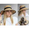 Dámský klobouk / slamák s mašlí (Balení 1 ks, Varianta 3 přírodní sv.)