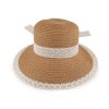Dámský letní klobouk / slamák s krajkou (Balení 1 ks, Varianta 1 přírodní sv.)