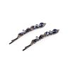 Sponky do vlasů / pinetky s broušenými kamínky (Balení 2 ks, Varianta modrá tmavá antracit)