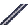 Popruh polypropylenový oboustranný s lurexem šíře 25 mm (Balení 1 m, Varianta 1 modrá tmavá stříbrná)