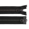 Zip kovový YKK No 5 dělitelný 2 jezdce / dvoucestný 60 cm na kožené bundy (Balení 1 ks, Varianta černá černý nikl)