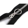 Kovový zip No 5 délka 60 cm s ozdobným jezdcem (Balení 1 ks, Varianta černá stříbrná)