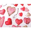 Bavlněná látka / plátno srdce (Balení 1 m, Varianta 22315-1 bílá)