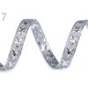 Stuha hvězda s lurexem 10 mm - stříbrná (19,4m)