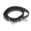 Koženkový popruh / ucho na kabelku s karabinami šíře 1,5 cm (Balení 1 ks, Varianta 1 černá nikl)