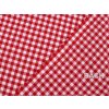 Bavlněná látka / plátno Kanafas malá kostka / káro (Balení 1 m, Varianta 1 červená)