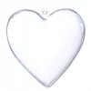 Plastové srdce průhledné dvoudílné, 14 cm