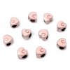 Kovové korálky s velkým průvlekem srdce 10x10 mm (Balení 2 ks, Varianta 1 červená tmavá)