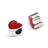 Kovové korálky s velkým průvlekem srdce 10x10 mm (Balení 2 ks, Varianta 1 červená tmavá)