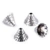 Koncovky na šňůrku / dekorační kaplíky 10x12 mm (Balení 4 ks, Varianta platina s patinou)
