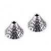 Koncovky na šňůrku / dekorační kaplíky 10x12 mm (Balení 4 ks, Varianta platina s patinou)