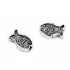 Ozdobný díl / korálek ryba 8x12 mm (Balení 10 ks, Varianta platina)