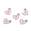Kovový přívěsek / taháček na zip mini srdce 10x10 mm (Balení 5 ks, Varianta 1 růžová sv. platina)