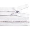 Kostěný zip No 4 délka 50 cm se štrasovými kamínky (Balení 1 ks, Varianta 101 bílá)