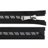 Kostěný zip se stříbrno-černými zoubky No 8 délka 70 cm (Balení 1 ks, Varianta 1 černá)