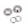 Průchodky s podložkou vnitřní Ø10 mm / vnější Ø22 mm květ s kamínky (Balení 10 pár, Varianta 1 nikl)