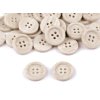 Knoflík imitace dřeva velikost 24", 28" (Balení 50 ks, Varianta 2 (28") ecru)