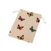 Dárkový pytlík 13x18 cm lněný s motýly