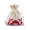 Dárkový pytlík 13x18 cm lněný s proužky (Balení 1 ks, Varianta 1 modrá temná)