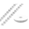Saténový prýmek šíře 15 mm hvězda metalická (Balení 22.5 m, Varianta 1 stříbrná)