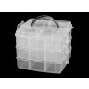 Plastový box / kufřík 3 patrový s rukojetí (Balení 1 ks, Varianta 1 transparent)