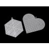 Plastová kanava / mřížka vyšívací srdce, vločka (Balení 1 ks, Varianta 1 bílá srdce)