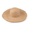 Dámský letní klobouk / slamák k dozdobení s otřepeným okrajem (Balení 1 ks, Varianta přírodní)