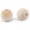 Velké dřevěné korále nelakované Ø50 mm (Balení 2 ks, Varianta přírodní sv.)