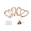 Sada zapínání na kabelku srdce 48x35 mm (Balení 1 sada, Varianta růžové zlato)
