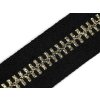 Lampas / oděvní stuha s lurexem šíře 20 mm imitace zipu (Balení 1 m, Varianta 4 černá zlatá)