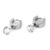 Náušnice z nerezové oceli s broušeným kamínkem (Balení 1 pár, Varianta stříbrná)