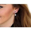 Náušnice z nerezové oceli s broušeným kamínkem (Balení 1 pár, Varianta stříbrná)