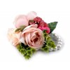 Perlový náramek svatební pro družičky s květy