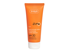 SUN opaľovanie  fotostabilné vodeodolné mlieko na tvár a telo SPF 30