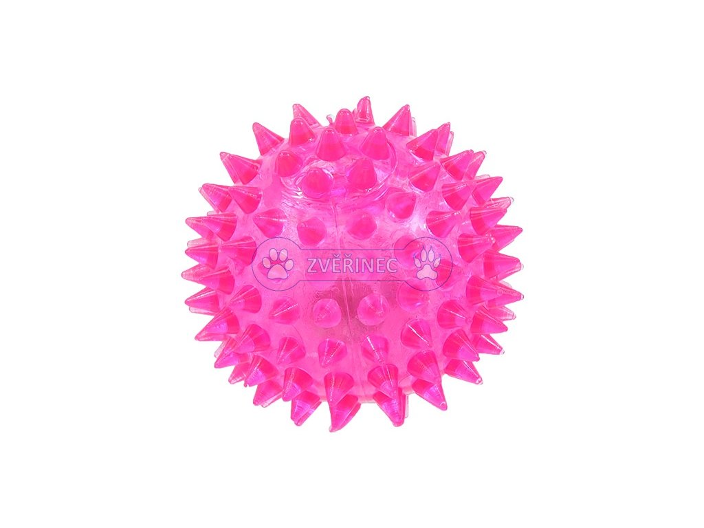 Hračka Dog Fantasy míček LED růžový 6 cm