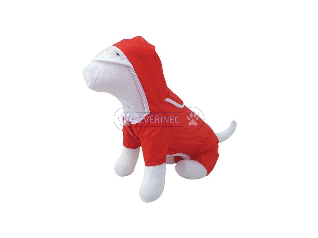 Pláštěnka DOG FANTASY s nohavicemi červená 50 cm