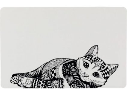 Trixie Prostírání Zentangle kočka 44 x 28 cm bílo/černé