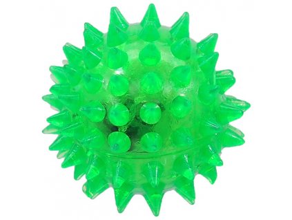 Hračka Dog Fantasy míček LED zelená 5 cm