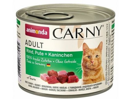 ANIMONDA konzerva CARNY Adult - hovězí, krůta, králík 200 g