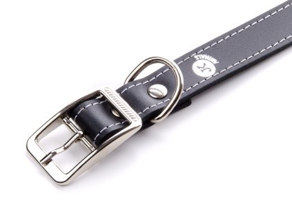 JK Animals široký kožený obojek LUX 24 mm