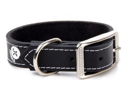 JK Animals široký kožený obojek LUX 28 mm