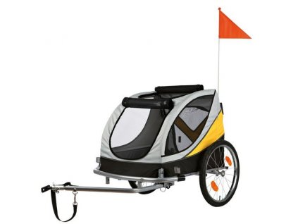 voziky pro psa vozik za kolo m 45x48x74cm do 30 kg sedo zluto cerny