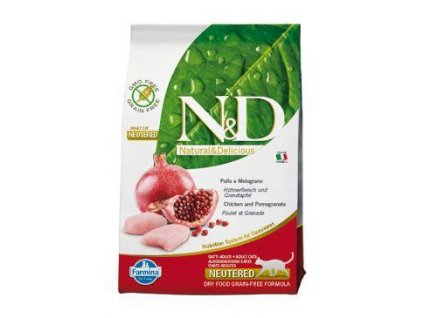 n d grain free cat neutered chicken pomegranate 5kg