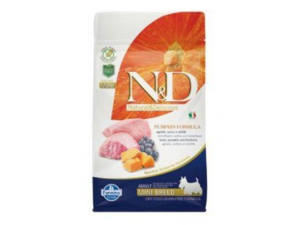 N&D Pumpkin DOG Adult Mini Lamb & Blueberry 800 g