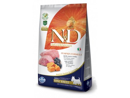 N&D Pumpkin DOG Adult Mini Lamb & Blueberry 2,5 kg