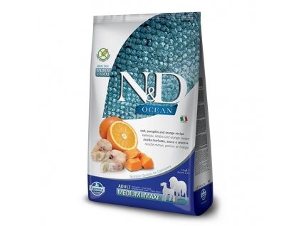 N&D OCEAN DOG GF Adult M/L Codfish & Pumpkin & Orange 2,5 kg