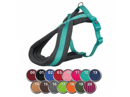 Nylonový postroj PREMIUM podšitý 70-100cm/25mm (L-XL), - černá