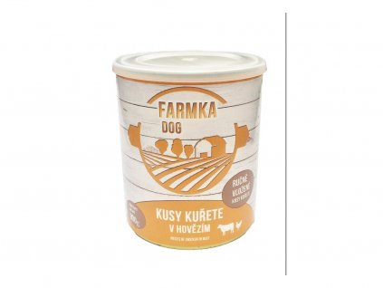 FARMKA DOG kusy kuřete v hovězím 800g