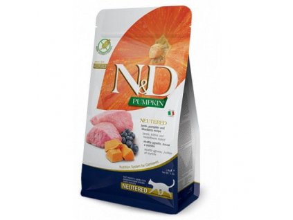 N&D Pumpkin CAT Neutered Lamb & Blueberry 1,5kg1