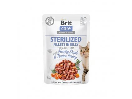 brit care cat fillets in jelly steril duckturkey 85g